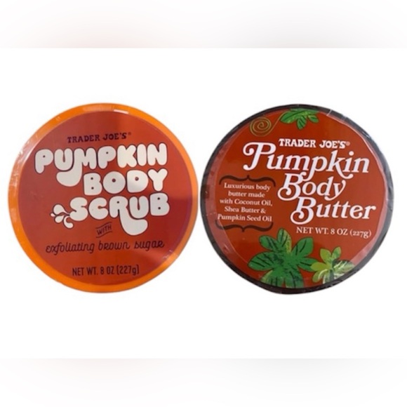2 PACK TRADER JOES PUMPKIN BODY BUTTER & BODY SCRUB. LIMITED EDITION NWT/SEALED - Picture 1 of 1